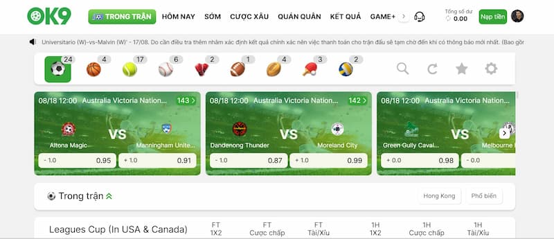 Nhà cái ok9 là địa chỉ cá cược hấp dẫn châu Á
