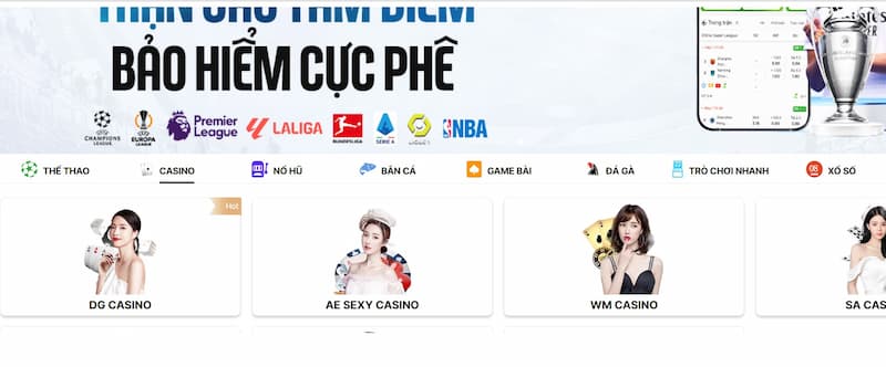 Thể loại game casino trực tuyến